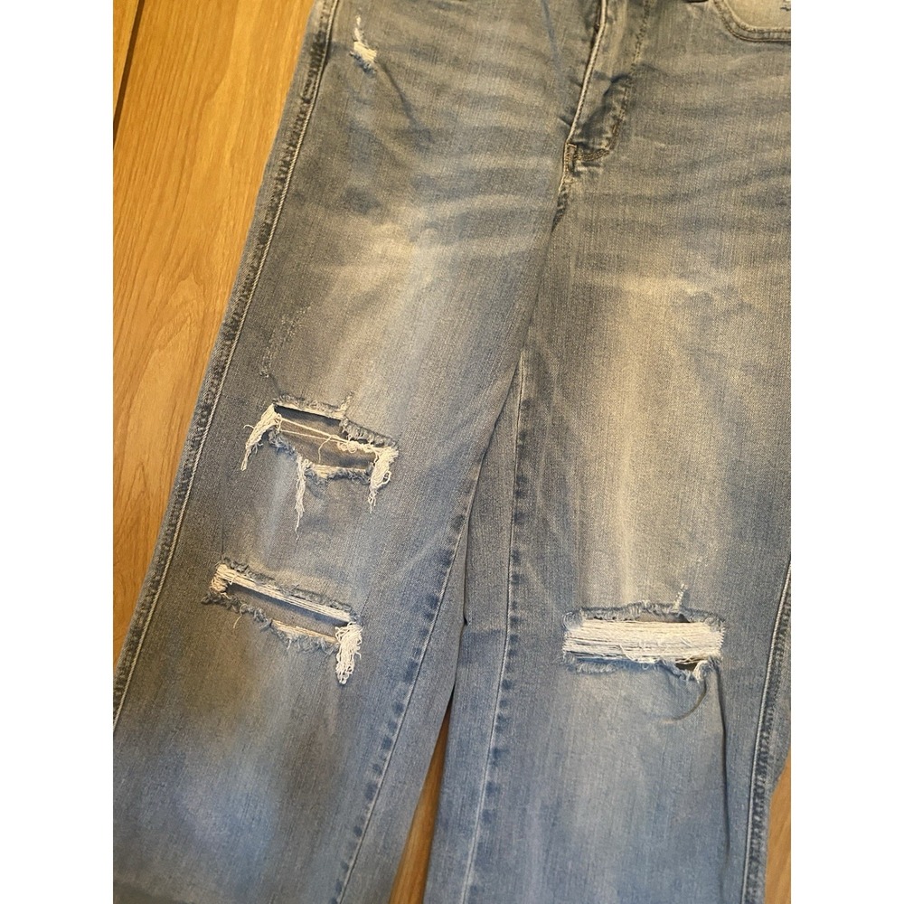 Judy Blue Wide Leg Distressed Jeans Raw Hem Light Wash Women's 11/30 - Picture 2 of 10